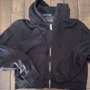 Brandy Mellville Black Zip-Up Hoodie